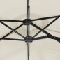 vidaXL Doppelsonnenschirm mit LEDs Sandweiß 316x240 cm vidaXL Doppelsonnenschirm mit LEDs Sandweiß 316x240 cm