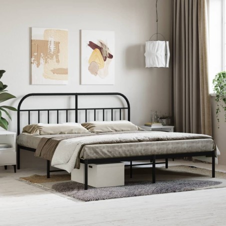 vidaXL Bettgestell mit Kopfteil Metall Schwarz 183x213 cm