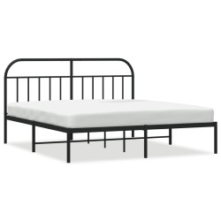 vidaXL Bettgestell mit Kopfteil Metall Schwarz 183x213 cm