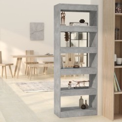 vidaXL Bücherregal/Raumteiler Betongrau 60x30x166 cm Holzwerkstoff