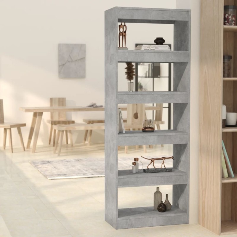 vidaXL Bücherregal/Raumteiler Betongrau 60x30x166 cm Holzwerkstoff vidaXL Bücherregal/Raumteiler Betongrau 60x30x166 cm Holzwerkstoff
