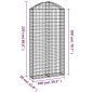 vidaXL Gabione mit Hochbogen 100x30x200/220 cm Verzinktes Eisen vidaXL Gabione mit Hochbogen 100x30x200/220 cm Verzinktes Eisen