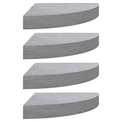 vidaXL Eck-Wandregal 4 Stk. Betongrau 35x35x3,8 cm MDF