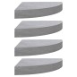 vidaXL Eck-Wandregal 4 Stk. Betongrau 35x35x3,8 cm MDF vidaXL Eck-Wandregal 4 Stk. Betongrau 35x35x3,8 cm MDF