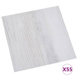 vidaXL PVC-Fliesen Selbstklebend 55 Stk. 5,11 m² Hellgrau