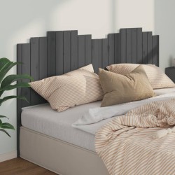 vidaXL Kopfteil Grau 206x4x110 cm Massivholz Kiefer