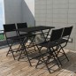 vidaXL 5-tlg. Garten-Essgruppe Klappbar Stahl Poly Rattan Schwarz vidaXL 5-tlg. Garten-Essgruppe Klappbar Stahl Poly Rattan Schwarz