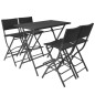 vidaXL 5-tlg. Garten-Essgruppe Klappbar Stahl Poly Rattan Schwarz vidaXL 5-tlg. Garten-Essgruppe Klappbar Stahl Poly Rattan Schwarz