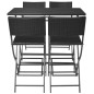 vidaXL 5-tlg. Garten-Essgruppe Klappbar Stahl Poly Rattan Schwarz vidaXL 5-tlg. Garten-Essgruppe Klappbar Stahl Poly Rattan Schwarz