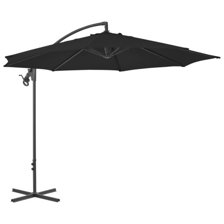 vidaXL Ampelschirm mit Stahlmast 300 cm Schwarz