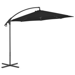vidaXL Ampelschirm mit Stahlmast 300 cm Schwarz