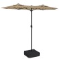 vidaXL Doppelsonnenschirm mit LEDs Taupe 316x240 cm vidaXL Doppelsonnenschirm mit LEDs Taupe 316x240 cm