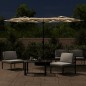 vidaXL Doppelsonnenschirm mit LEDs Taupe 316x240 cm vidaXL Doppelsonnenschirm mit LEDs Taupe 316x240 cm