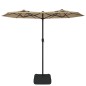 vidaXL Doppelsonnenschirm mit LEDs Taupe 316x240 cm vidaXL Doppelsonnenschirm mit LEDs Taupe 316x240 cm