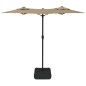 vidaXL Doppelsonnenschirm mit LEDs Taupe 316x240 cm vidaXL Doppelsonnenschirm mit LEDs Taupe 316x240 cm
