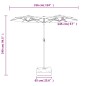 vidaXL Doppelsonnenschirm mit LEDs Taupe 316x240 cm vidaXL Doppelsonnenschirm mit LEDs Taupe 316x240 cm