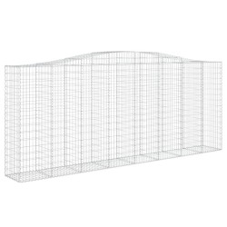 vidaXL Gabione mit Hochbogen 400x50x160/180 cm Verzinktes Eisen
