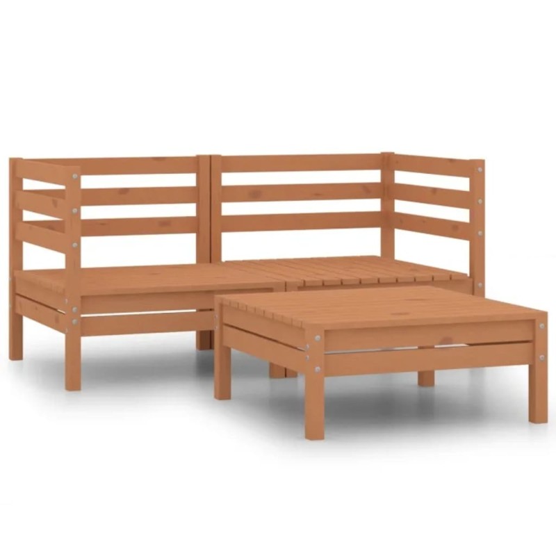 vidaXL 3-tlg. Garten-Lounge-Set Massivholz Kiefer Honigbraun vidaXL 3-tlg. Garten-Lounge-Set Massivholz Kiefer Honigbraun