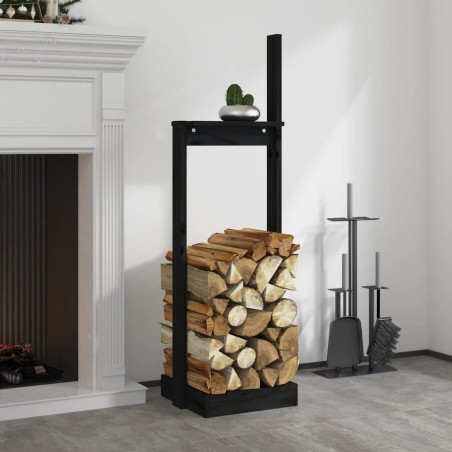 vidaXL Kaminholzhalter Schwarz 33,5x30x110 cm Massivholz Kiefer