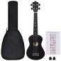 vidaXL Sopran-Ukulele-Set mit Tasche für Kinder Schwarz 23" vidaXL Sopran-Ukulele-Set mit Tasche für Kinder Schwarz 23"