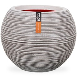 Capi Vase Blumentopf "Nature Rib" Kugelform 40 x 32 cm Elfenbein  