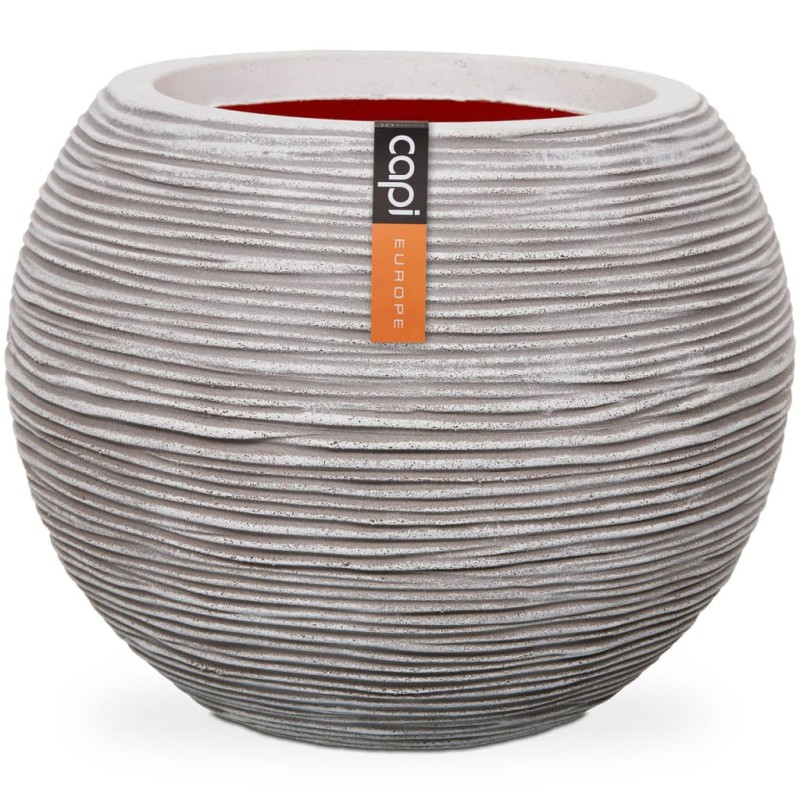 Capi Vase Blumentopf "Nature Rib" Kugelform 40 x 32 cm Elfenbein Capi Vase Blumentopf "Nature Rib" Kugelform 40 x 32 cm Elfenbein