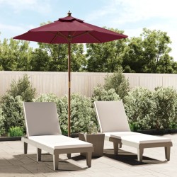 vidaXL Sonnenschirm mit Holzmast Bordeauxrot 196x231 cm