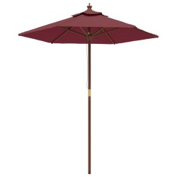 vidaXL Sonnenschirm mit Holzmast Bordeauxrot 196x231 cm