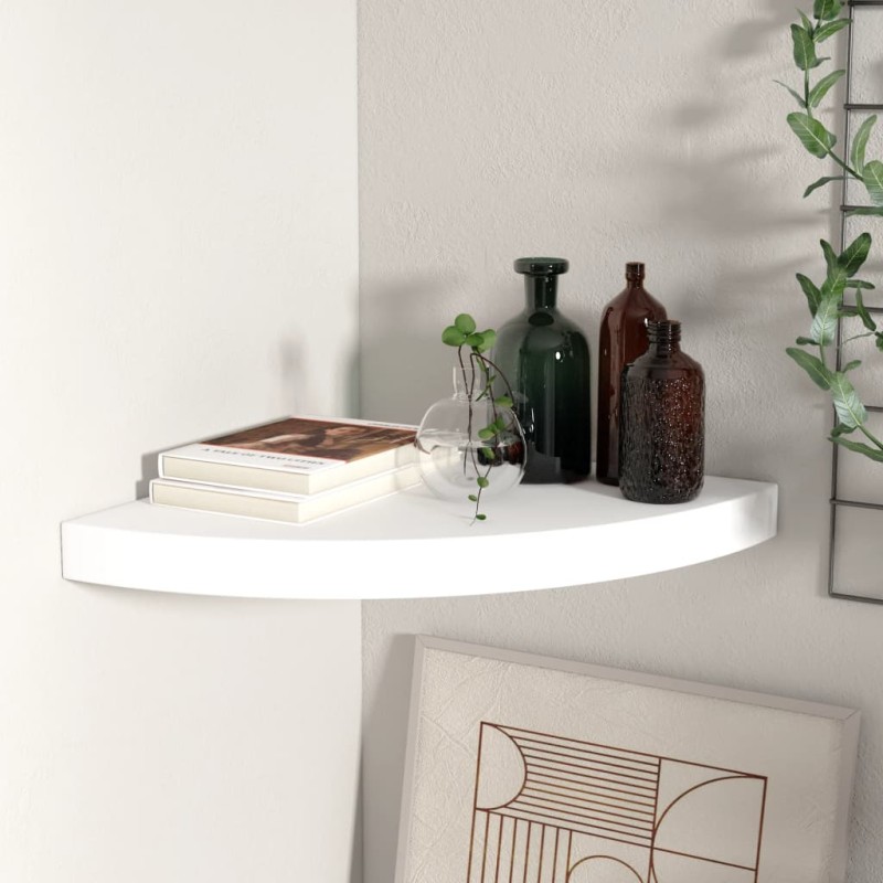 vidaXL Eck-Schweberegal Weiß 35x35x3,8 cm MDF vidaXL Eck-Schweberegal Weiß 35x35x3,8 cm MDF