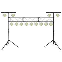 vidaXL Leuchtenstativ Schwarz 438x115 x(180-300) cm Stahl