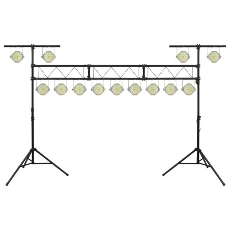 vidaXL Leuchtenstativ Schwarz 438x115 x(180-300) cm Stahl