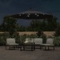 vidaXL Ampelschirm mit LED-Leuchten und Stahlmast 300 cm Schwarz vidaXL Ampelschirm mit LED-Leuchten und Stahlmast 300 cm Schwarz