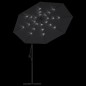 vidaXL Ampelschirm mit LED-Leuchten und Stahlmast 300 cm Schwarz vidaXL Ampelschirm mit LED-Leuchten und Stahlmast 300 cm Schwarz