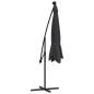 vidaXL Ampelschirm mit LED-Leuchten und Stahlmast 300 cm Schwarz vidaXL Ampelschirm mit LED-Leuchten und Stahlmast 300 cm Schwarz
