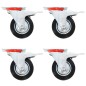 vidaXL Lenkrollen mit Doppelbremsen 4 Stk. 100 mm vidaXL Lenkrollen mit Doppelbremsen 4 Stk. 100 mm