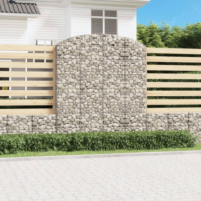 vidaXL Gabione mit Hochbogen 200x50x220/240 cm Verzinktes Eisen vidaXL Gabione mit Hochbogen 200x50x220/240 cm Verzinktes Eisen