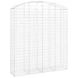 vidaXL Gabione mit Hochbogen 200x50x220/240 cm Verzinktes Eisen