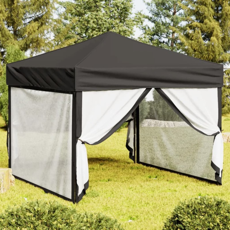 vidaXL Partyzelt Faltbar mit Seitenwänden Anthrazit 3x3 m vidaXL Partyzelt Faltbar mit Seitenwänden Anthrazit 3x3 m
