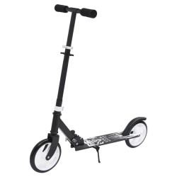vidaXL 2-Rad-Kinderroller mit Verstellbarem Lenker Schwarz