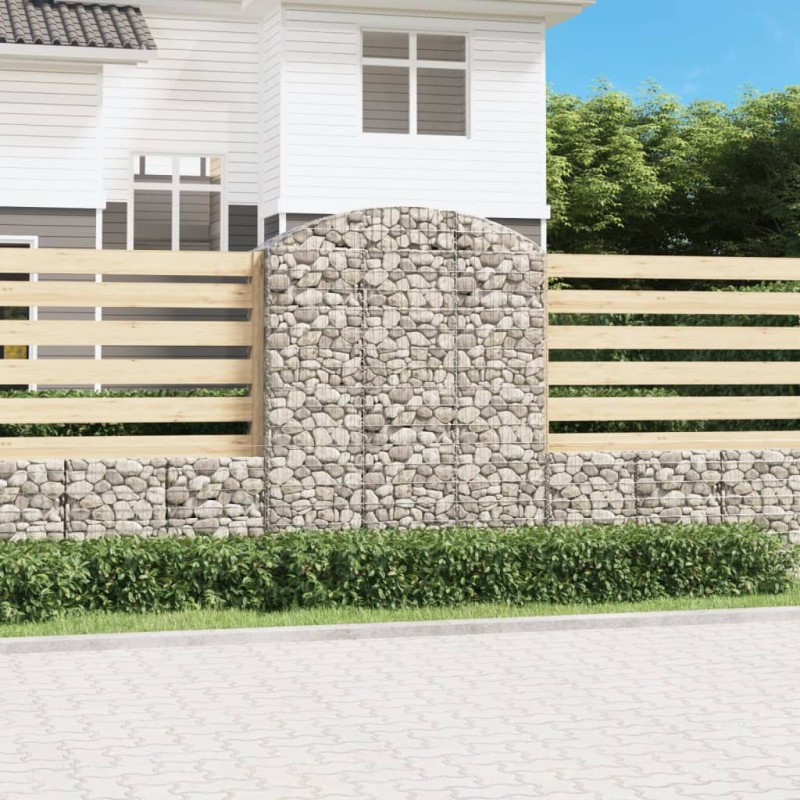 vidaXL Gabione mit Hochbogen 150x50x180/200 cm Verzinktes Eisen vidaXL Gabione mit Hochbogen 150x50x180/200 cm Verzinktes Eisen