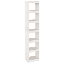 vidaXL Bücherregal/Raumteiler Weiß 40x30x199 cm Massivholz Kiefer