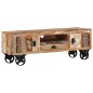 vidaXL TV-Schrank mit Rädern 110x30x37 cm Altholz Massiv vidaXL TV-Schrank mit Rädern 110x30x37 cm Altholz Massiv