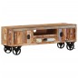 vidaXL TV-Schrank mit Rädern 110x30x37 cm Altholz Massiv vidaXL TV-Schrank mit Rädern 110x30x37 cm Altholz Massiv