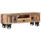 vidaXL TV-Schrank mit Rädern 110x30x37 cm Altholz Massiv vidaXL TV-Schrank mit Rädern 110x30x37 cm Altholz Massiv