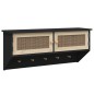 vidaXL Wandgarderobe Schwarz Holzwerkstoff und Rattan Natur vidaXL Wandgarderobe Schwarz Holzwerkstoff und Rattan Natur