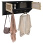 vidaXL Wandgarderobe Schwarz Holzwerkstoff und Rattan Natur vidaXL Wandgarderobe Schwarz Holzwerkstoff und Rattan Natur