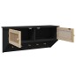 vidaXL Wandgarderobe Schwarz Holzwerkstoff und Rattan Natur vidaXL Wandgarderobe Schwarz Holzwerkstoff und Rattan Natur