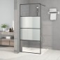 vidaXL Duschwand für Begehbare Dusche Schwarz 90x195cm Halbmatt ESG vidaXL Duschwand für Begehbare Dusche Schwarz 90x195cm Halbmatt ESG