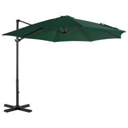vidaXL Ampelschirm mit Aluminium-Mast Grün 300 cm 