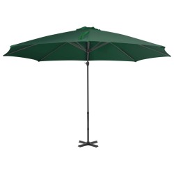 vidaXL Ampelschirm mit Aluminium-Mast Grün 300 cm 